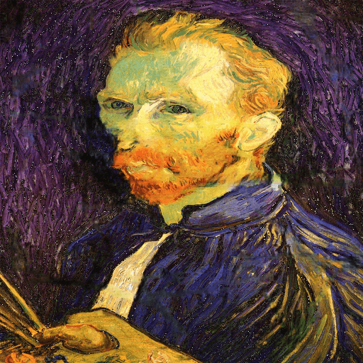 Artecho AI brushstroke-aware restoration preview — damage region filled with matching strokes